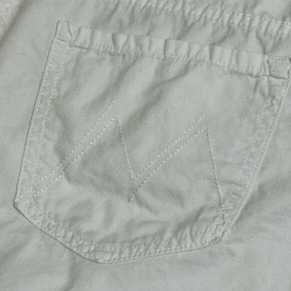 MOTHER THE DROPOUT CUFF SHORT, WHITE, S 27 - Picture 3 of 12